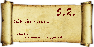 Sáfrán Renáta névjegykártya