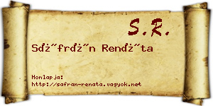 Sáfrán Renáta névjegykártya